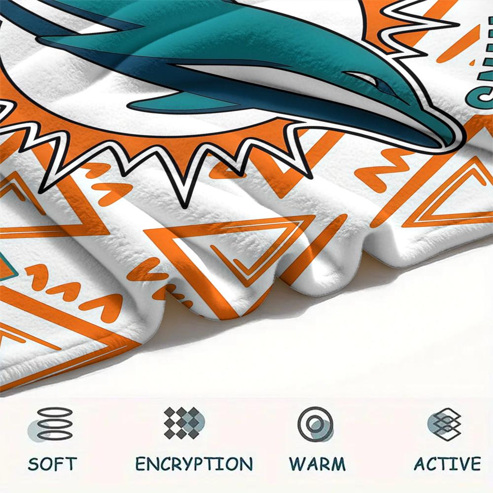 Custom Name Miami Dolphins2 Flannel Blanket, High quality Comfortable for All Seasons, Home Decor, Warmth and Comfort