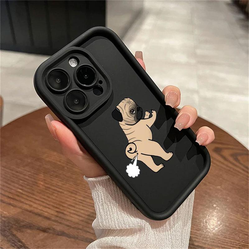 

Funny Pug Dog French Bulldog Phone Case for iPhone 16 Cases iPhone 15 14 13 12 Mini 11 Pro Max 16 Plus XS 15Pro Shockproof Cover iPhone 15