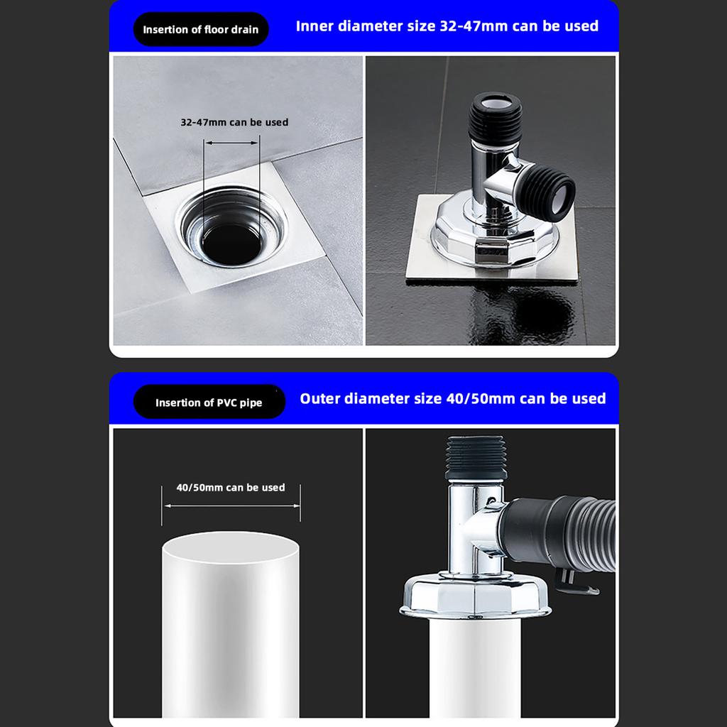 Anti-overflow Washing Machine Floor Drain Adapter Kitchen Bathroom Pipe Sewer Connector Deodorant Floor Drain Joint
