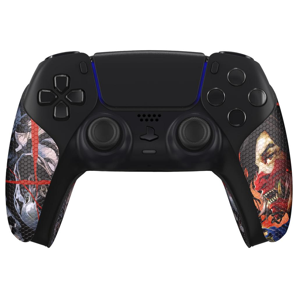 EXtremeRate PlayVital Griff für PS5 Weiches Gummi-Pad Griffaufkleber für PS5 Controller Texturierte Oberfläche Ghost of Rutschfest Schweißabsorbierend