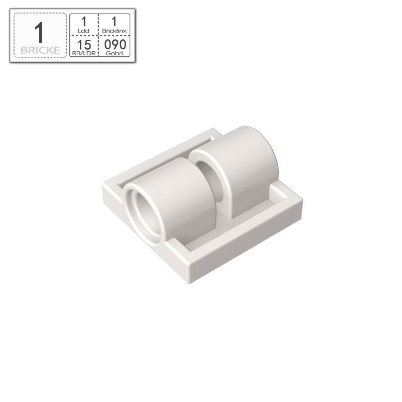 BRICKE 2x2 Guest Brick Plate with Dual Holes - Compatible with Lego 2817, MOC Bulk Building Blocks 50g (58pcs)