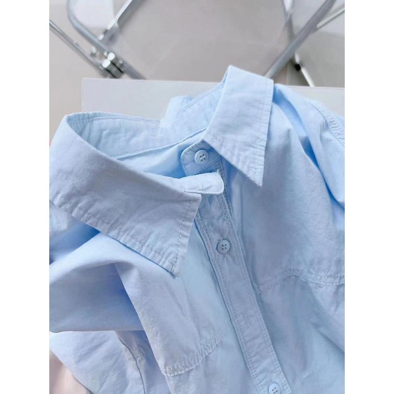 New Cotton Shirt Women Large Size Long Sleeved Loose Long Shirts Jacket Lapel Sweet Office Spring Autumn Blouse Simple Casual Tops Basic Clothing