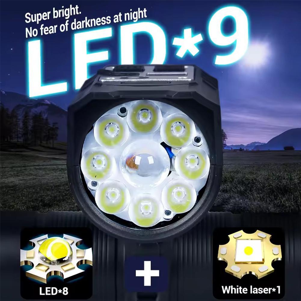 LED Bicycle Front Light Super Bright Bicycle Light Dual Light Source Bicycle Head Light Bike Safety Lamp for Emergency