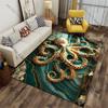 Elegant octopus with golden accents carpet Yoga living room room decor children's crawling mat doormat area rug games mat