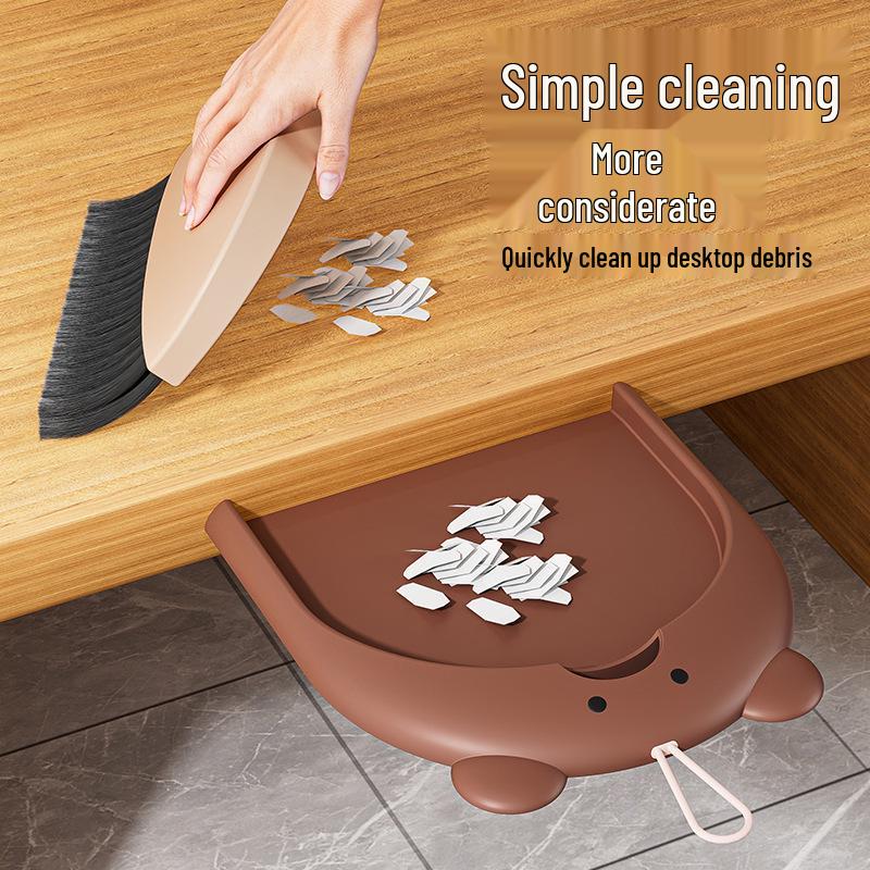 Little Bear Desktop Broom & Dustpan Set: Compact Bed Hair Sweeper & Keyboard Brush