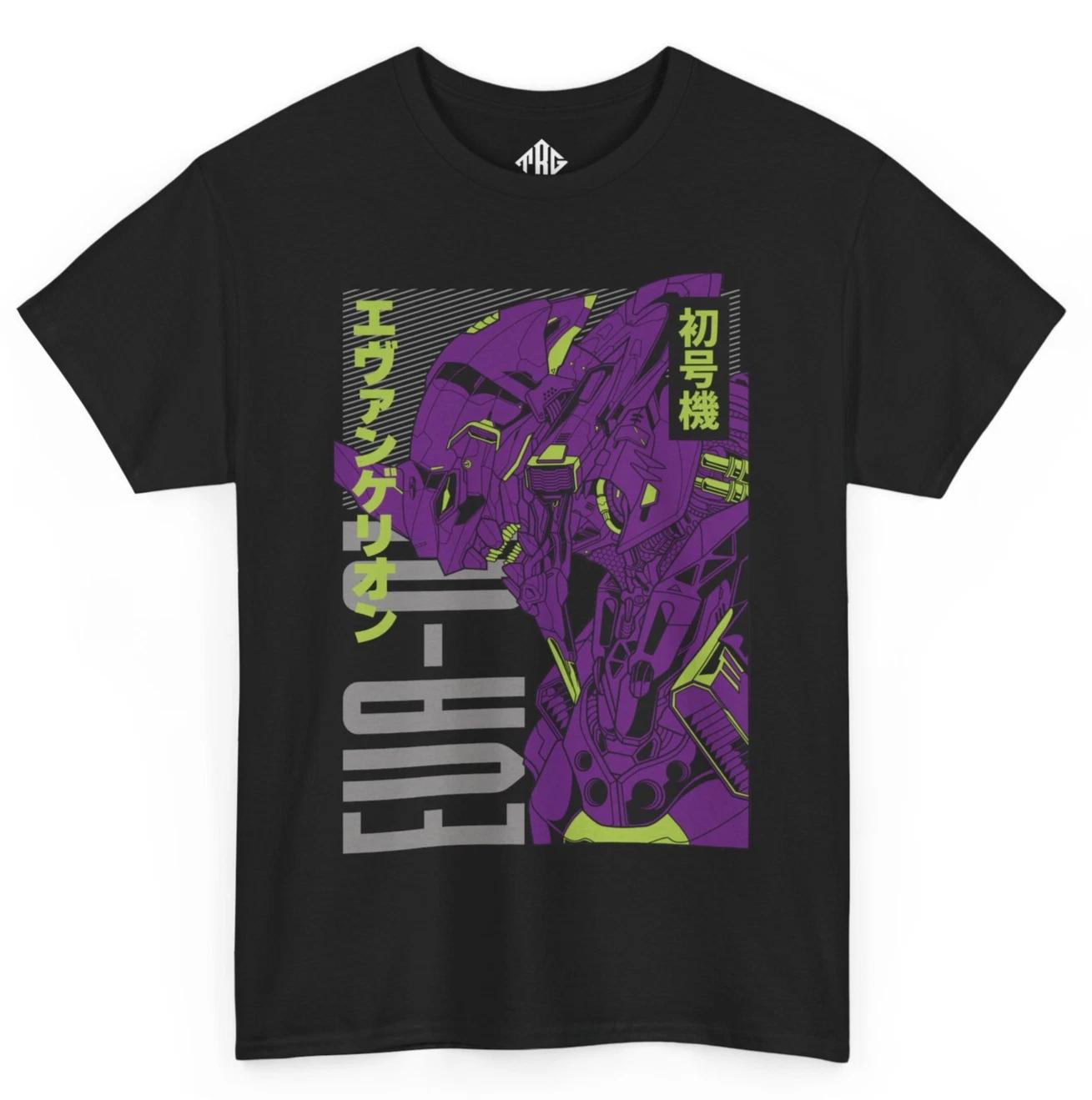 Anime T-Shirt Style Mecha Warrior Graphic Tee Inspired Evangelion Cosplay M