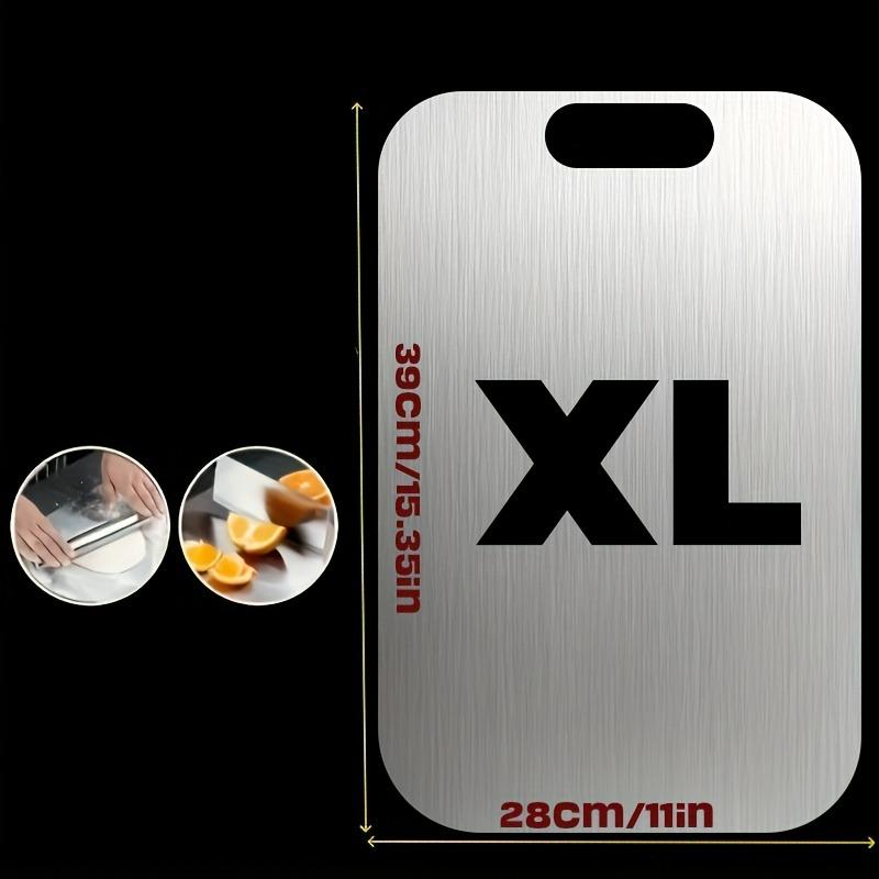 Stainless Steel Cutting Board Double Sided, Heavy Duty Food Grade Chopping Board with Non-Slip Base, Dishwasher Safe for Home