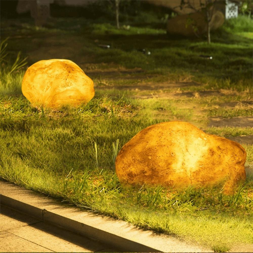 Energy Saving Solar Stone Lamp Auto on/Off Solar Lawn Lamp Waterproof Solar Landscape Light  Patio