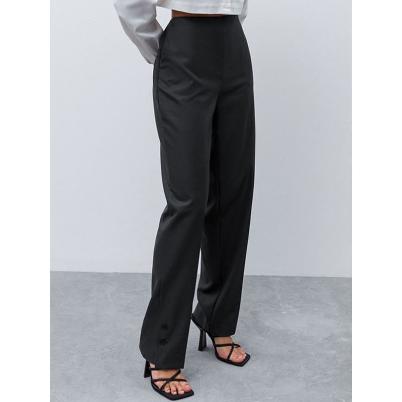 Fashion Style Fashion Pocket Pencil Pants High Waist Casual Ankle Banded Pants High Waist Casual Trousers
