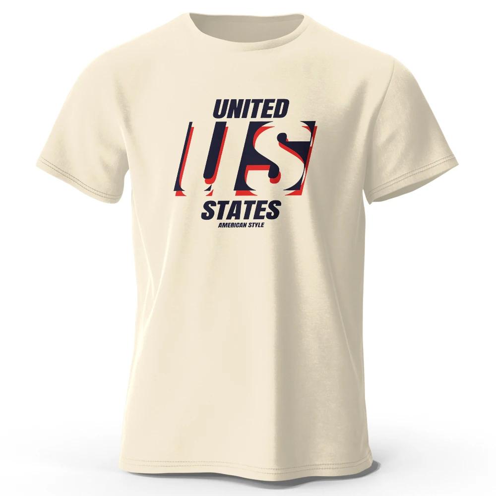 The US Logo Printed Unisexs Tshirt Fashion Cotton Tops Tees for Unisex Unisex Summer Casual Wear