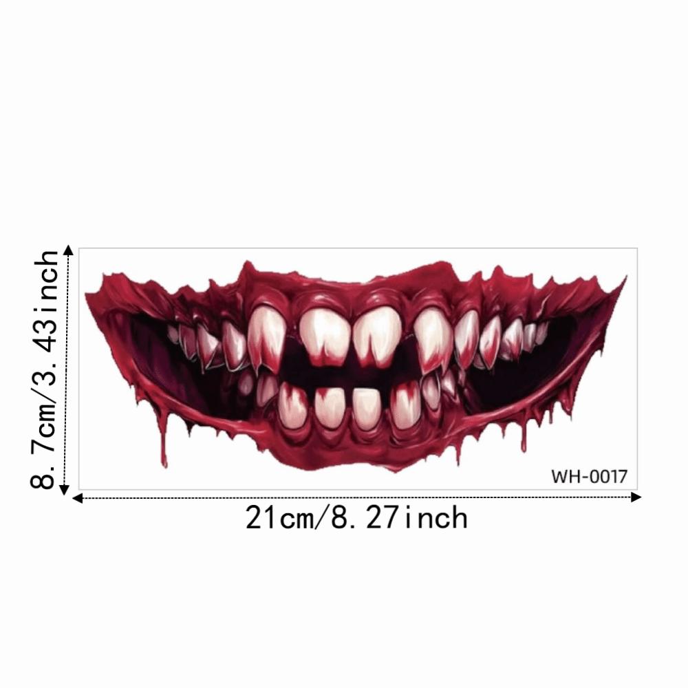 Fake Halloween Tattoo Sticker Scary Bloodiness Temporary Scar Stickers Haunted House