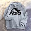 Trendy brand autumn and winter men's clothing with the same hooded pullover printed sweater with fleece and thicker leisure sports