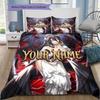 Dark Angel Wings Custom Name Pattern Bedding Quilt Set Quilt Cover Pillowcase Home Birthday Gift(1 * duvet cover + 2 * pillowcase, without core)