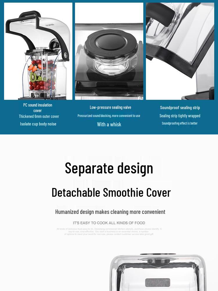 Commercial Soundproof Smoothie Machine: Automatic Ice Crusher, Shaver, Tea Brewer, Wall-Breaking Juicer for Milk Tea Shops.