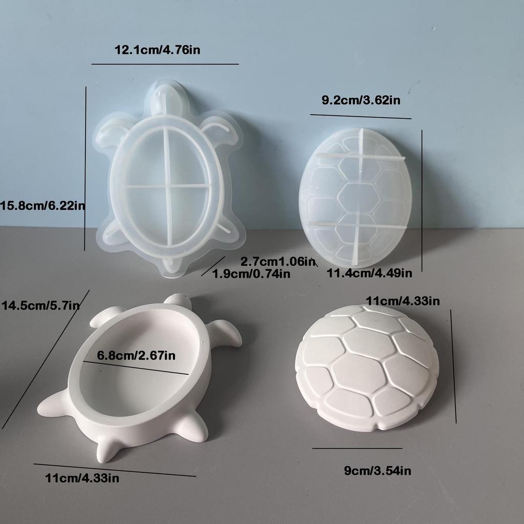 Sea Turtle Crab Shell Box Silicone Mold DIY Resin Beach Decor Storage Box Ocean Theme Coastal Organizer Desk Deco Craft