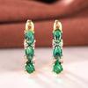 Shiny 925 Sterling Silver Green Cubic Zircon Earrings for Women Newly Trendy Party Ear Accessories Daily Wearable Jewelry Gifts