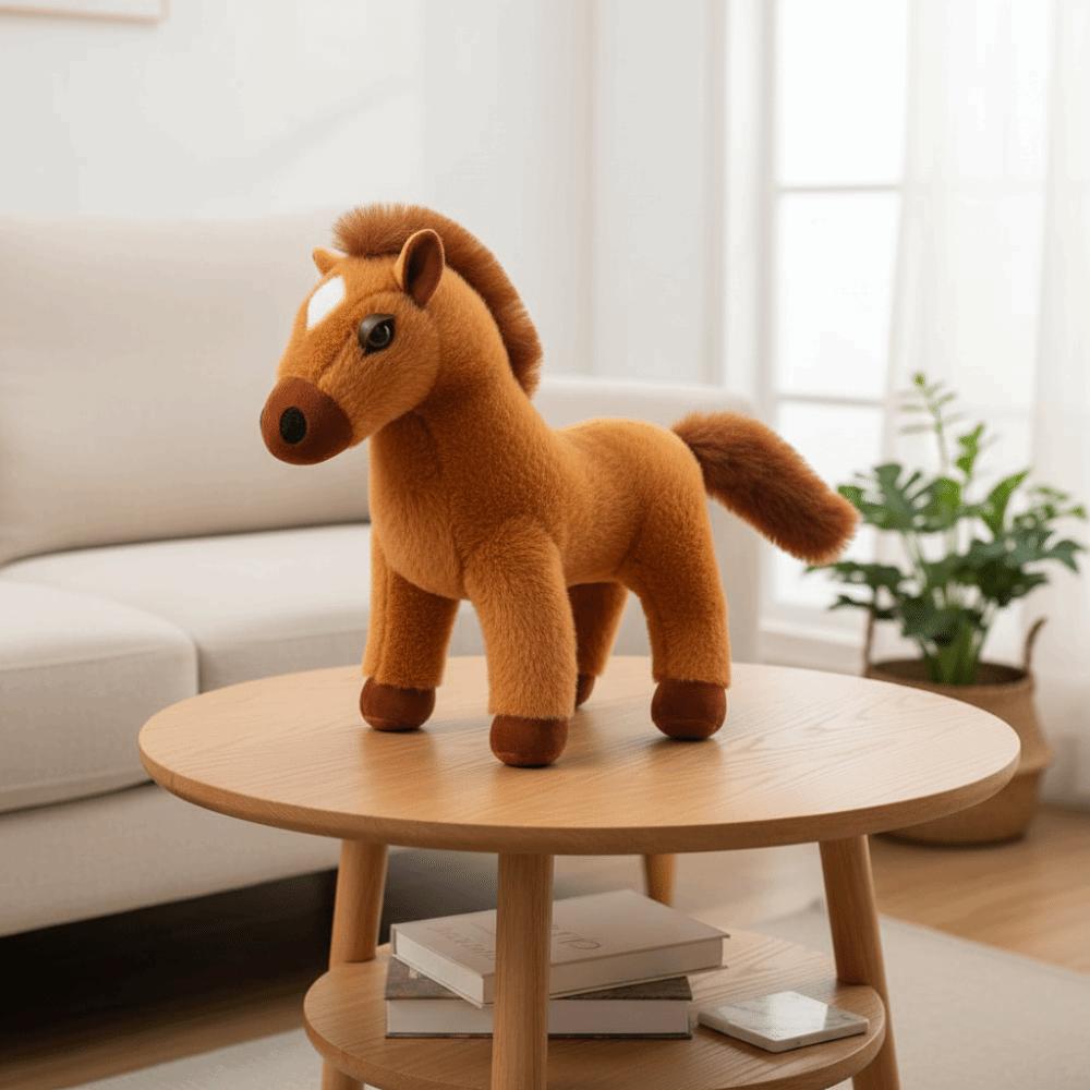Simulation Pony Plush Toys Saddle Cartoon Horse Stuffed Toy  Valentine's Day Gifts