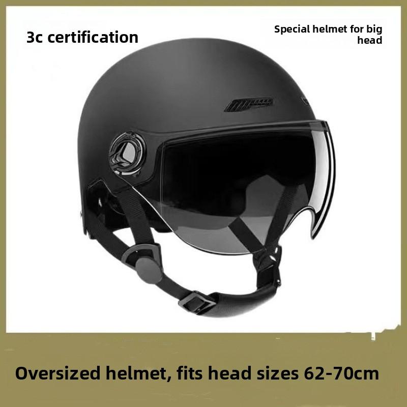 Large Electric Car Helmet Men's Large Head Circumference Extra Large Size Half Helmet