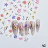 Fashion Cherry Blossom Flower Sakura Spring 5D Nail Art Sticker Gold Stamping Soft Adhesive Relief Adhesive Chic Manicure Decals