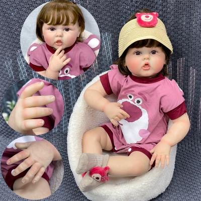 55CM waschbare lebensechte weiche handbemalte Simulation Baby Reborn Puppe Kinder begleiten Spielpuppe