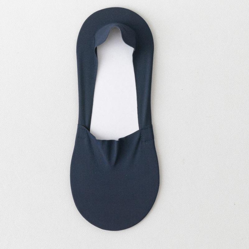 Men's Summer Ice Silk Non-falling and Invisible Silicone Anti Slip Boat Socks