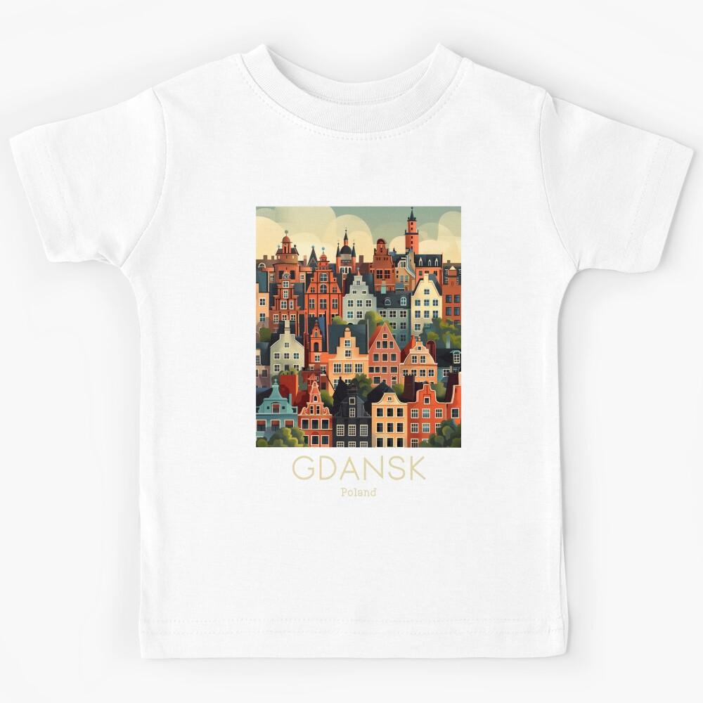 A Vintage Travel Illustration of Gdansk - Poland Kids T-Shirt 150