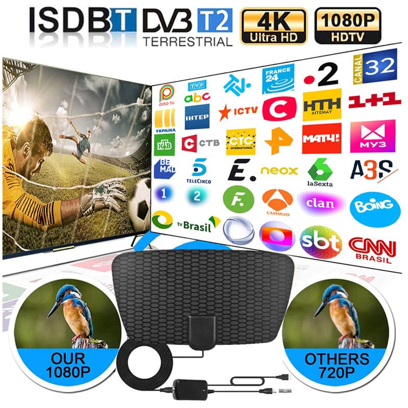 

3600 миль Диапазон 4k TV Цифровая антенна Приемник сигнала в помещении HdTV антенна с усилителем сигнала