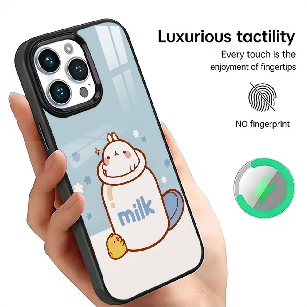 Cartoon M-Molang Phone Case For iPhone17,16,15,14,13,12,11 Plus,Pro Magnetic with Magsafe Wireless Charging