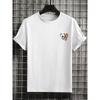 Taglie Europee T-shirt Estiva a Maniche Corte da Uomo con Stampa Orso Sorridente e Goccia di Felicità - Maglietta Casual Girocollo, Stampa Testo sul Retro Streetwear