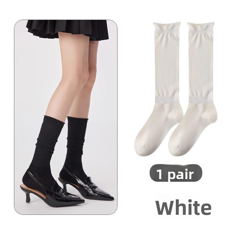 

Women s Autumn New Solid Color Lace Wool Boneless Calf Pile Socks 1 pair