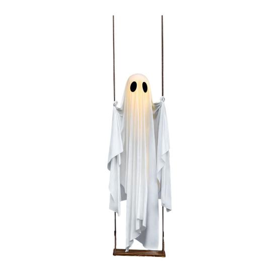Halloween Outdoor Swing Ghost Decor 5 FT Large Hanging Swing Ghost for Front Porch Yard Tree Haunted House Party Decor