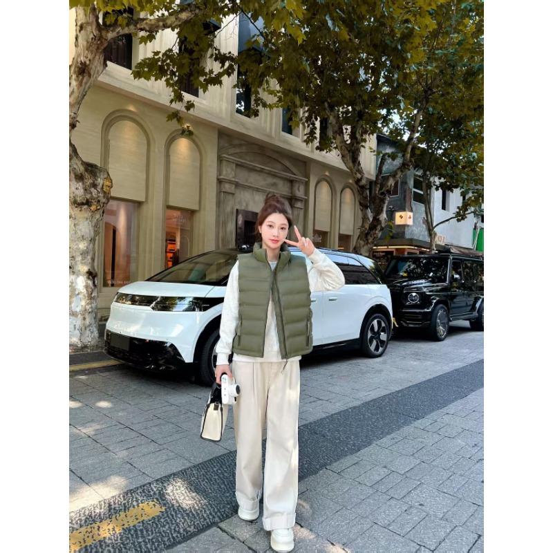 

Новый пуховый хлопковый жилет женский короткий легкий и тонкий жилет со стойкой воротником терможилет куртка XXL зелёный