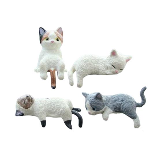 Dekorace na palubní desku auta Kočka Mini figurky spící koťátka na čelní sklo a konzoli Roztomilé PVC ozdoby Bezpečný rozkošný doplněk do interiéru auta