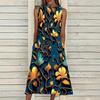 Women's Plus Size Dress Sleeveless Round Neck Print Elegant Loose Long Vest Dress