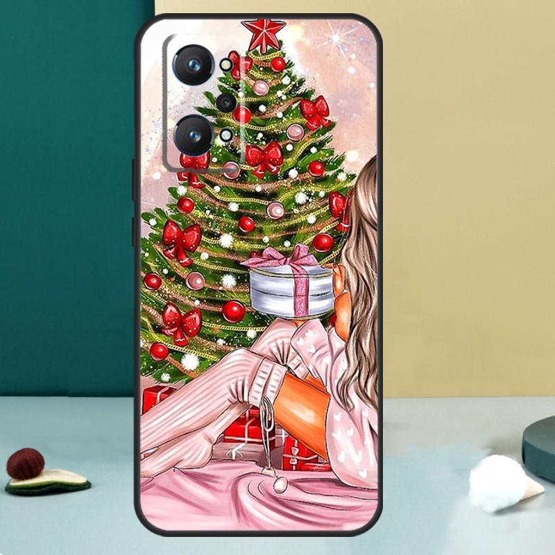Fashion Girl Merry Christmas For OPPO Realme C33 C55 C35 C31 C30 C21Y C25 C11 C15 GT Neo 5 3T 2T 8 9 10 11 Pro Plus Case