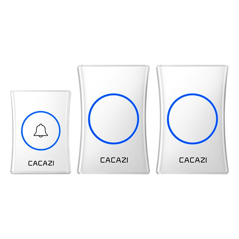 Long-Range Wireless Doorbell with Dual Receivers, Elderly Caller Alert, Music, and Flashing Lights белый