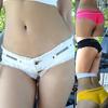 Sexy Women Summer Candy Color Low Waist Jeans Shorts Fringe Denim Hot Pants