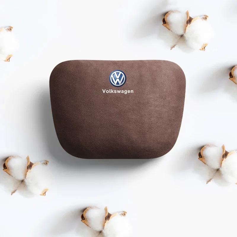 2026 Hete Voor VW VOLKSWAGEN Suède Auto Binnen Hoofdsteun Neksteun Kussen met Riem voor Volkswagen Passat Santana Touareg Tiguan