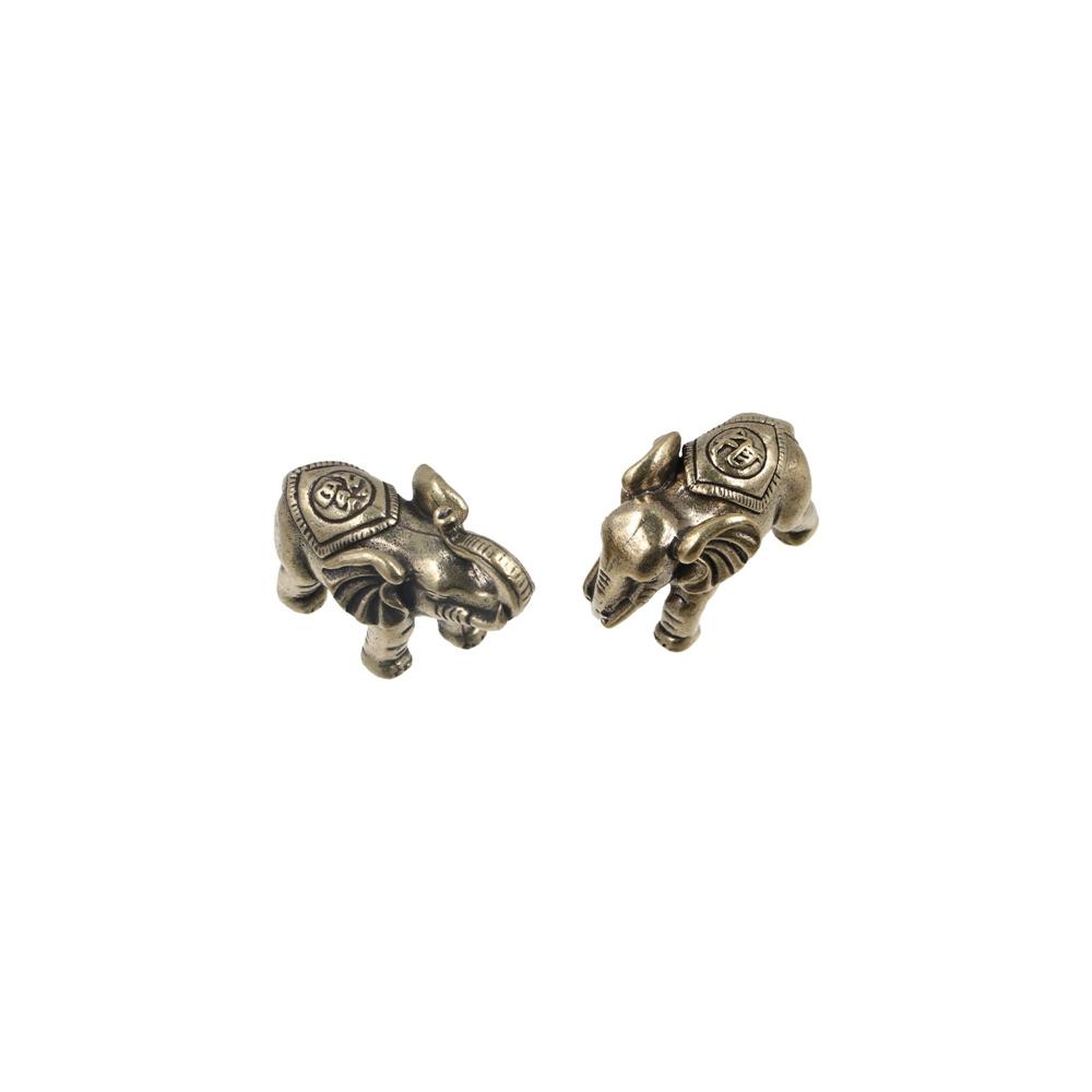 Retro Lucky Elephant Statue Solid Copper Animal Sculpture Blessed Elephan Miniatures  Home Decor