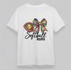 Women's Plus Size Trend Breathable Classic T-Shirt Softball Mama Glove Bow Tee
