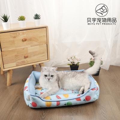 Verano Nuevo Nido para Mascotas Sandwich Caseta para Perros Nido para Gatos Almohadilla Refrescante Almohadilla Refrescante Dibujos Animados Almohadilla Refrescante de Seda de Hielo Suministros para Mascotas