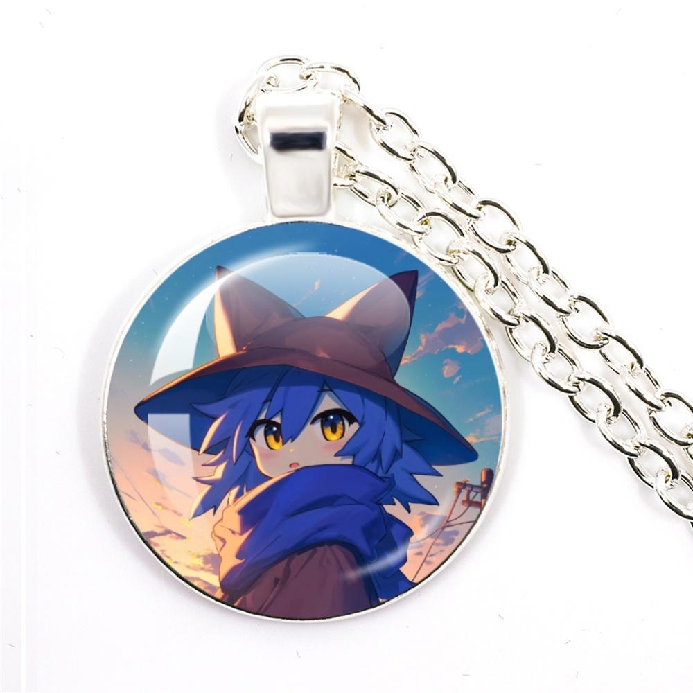 Niko Oneshot Necklace Anime Creative Cartoon Niko Pancakes Glass Cabochon Pendant Necklace Charm Jewelry Gift Jewelry