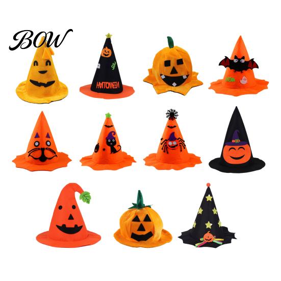 Cute Dark Style Holiday Headwear Halloween Pumpkin Hat for Kids Adults, Funny Plush Portable Washable Witch Party Costume, Cosplay, Stage Performances