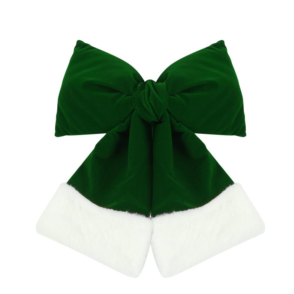 Plush Christmas Bow Knot Hanging Ornaments DIY Xmas Tree Decorations Holiday Home Party Baubles Pendant Christmas Bows