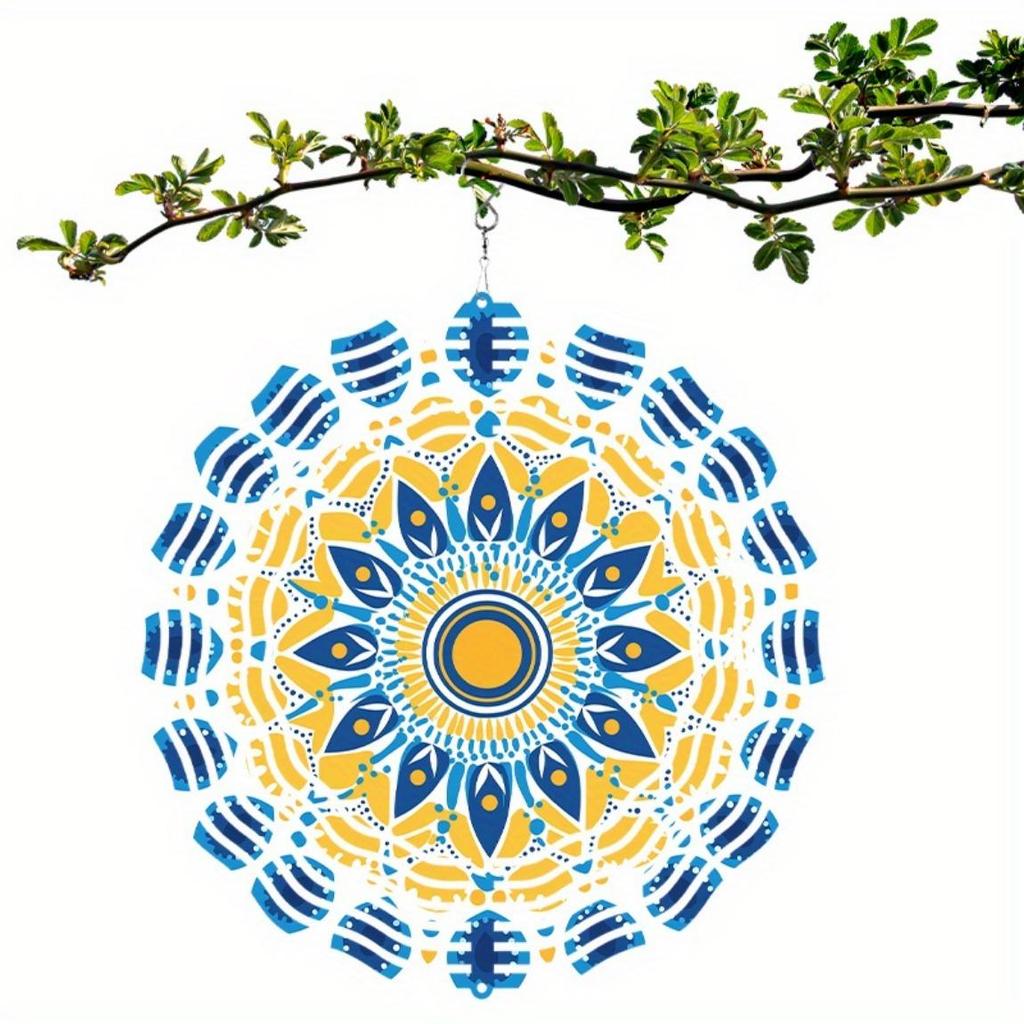 Bohemian Style Outdoor Wind Chime Handcrafted Garden Decor Sculptural Yard Art Colorful Rotating Gift for Indoor and Outdoor Use Wind Powered