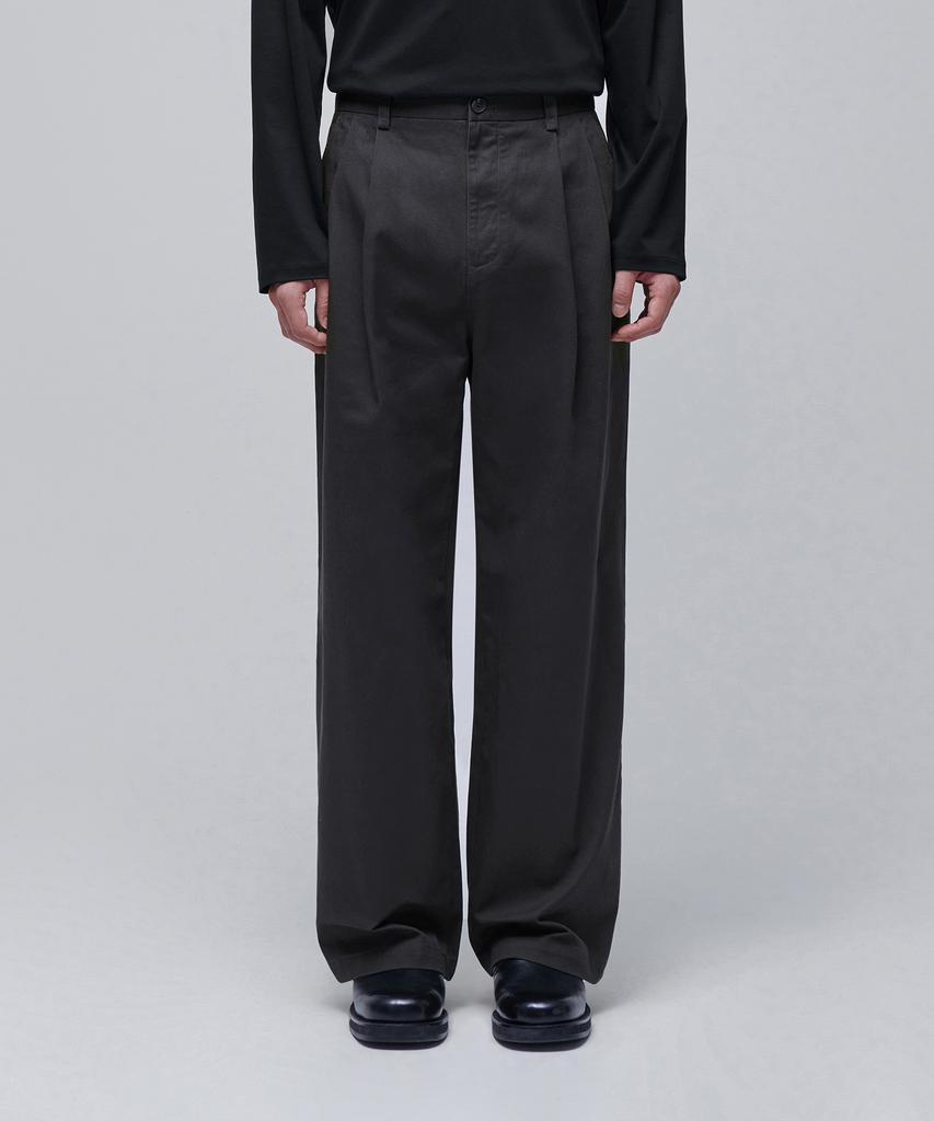 MUSINSA STANDARD Two-Tuck Wide Chino Pants [Dark Gray]