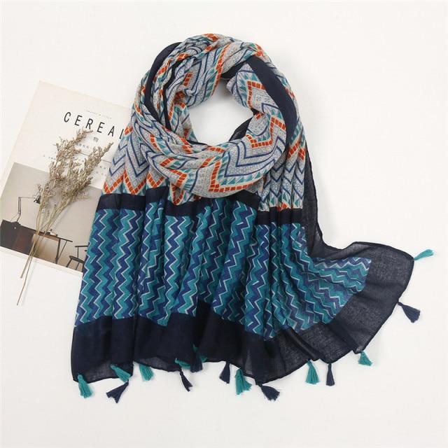 2021 Kvinnor Höstmode Vintage Blommor Tofs Viskos Sjal Från Indiskt Tryck Wrap Pashmina Stole Bufandas Muslim Hijab Snood