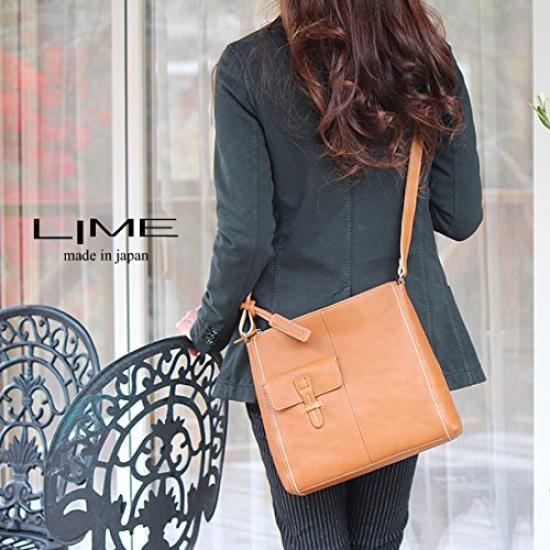 LIME made in Japan Genuine Leather Shoulder Bag L1055 Mustard Leather Bag Shoulder Crossbody Lime Nature Women's