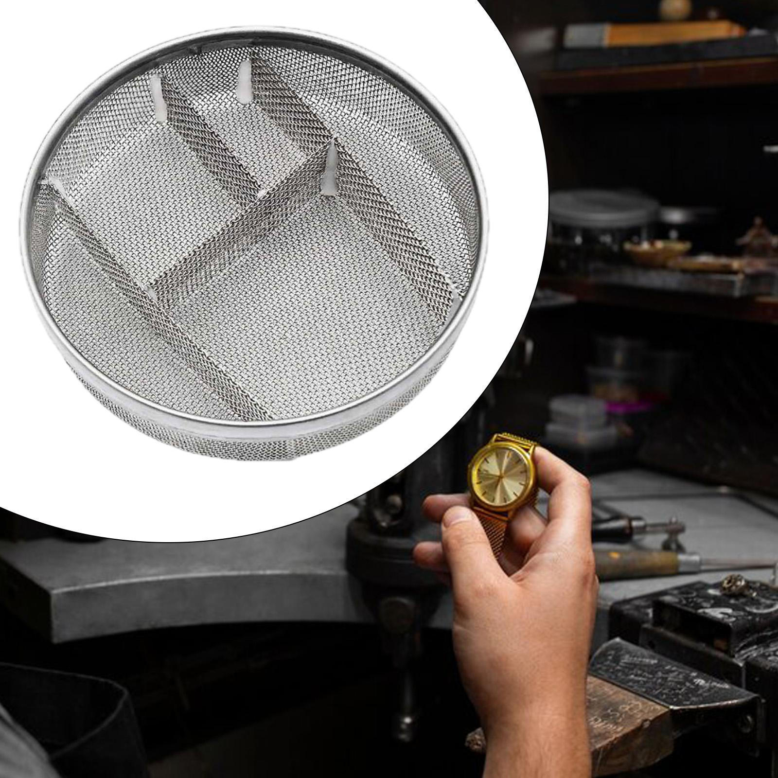

Watch Cleaner Basket Container,Stainless Steel Cleaning Tool Repair Mesh Holder Washing