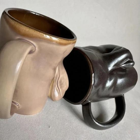 Unieke Koffiekop Grote Capaciteit Keramische Mok Handgemaakt Lekvrij Mok voor Warme Koude Dranken Humoristisch Cadeau voor Volwassenen Thuis Kantoor Gebruik